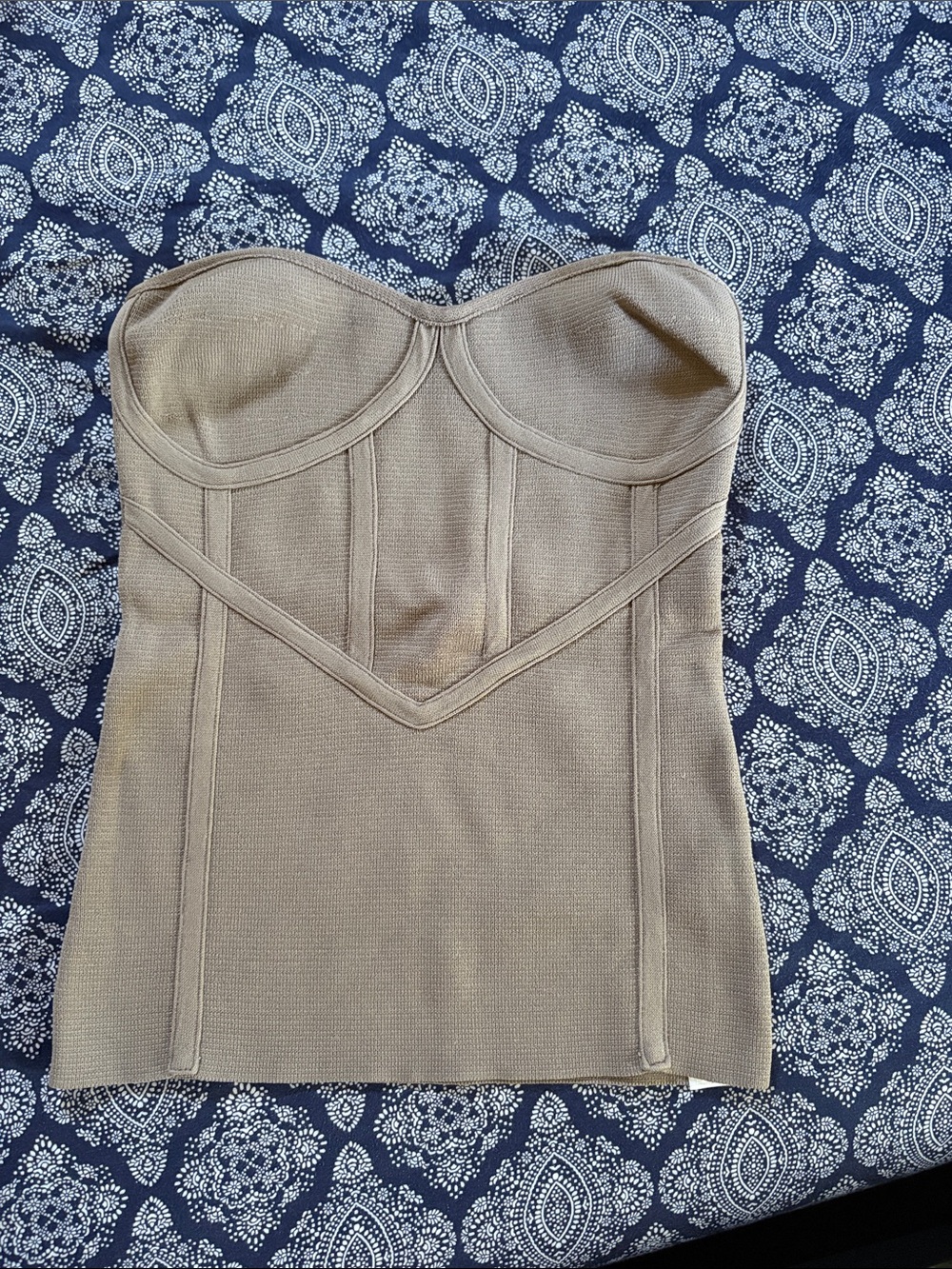 Zara Taupe Strapless Bustier Top never worn